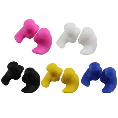 1 par de protetores auriculares macios à prova d'água, de silicone, portáteis, acessórios para natação, protetores auriculares duráveis, textura delicada clássica