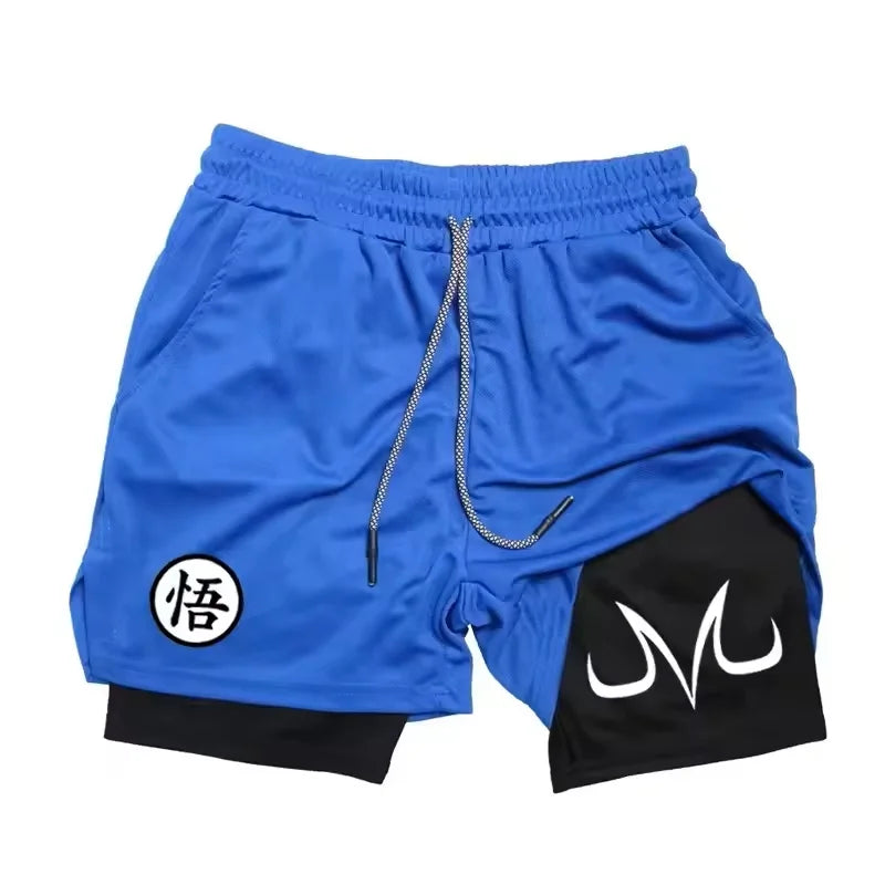 2025 Nova Tendência da Moda Masculina Estampada Shorts Esportivos Academia Casual Exercício Tecido de Secagem Rápida Camada Dupla 2 em 1 Verão