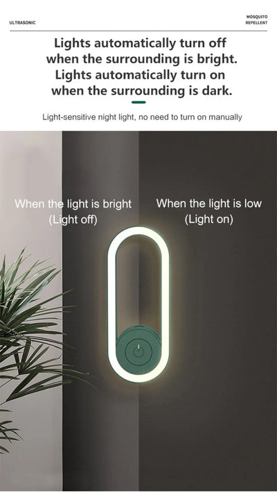 Repelente ultrassônico de mosquitos, luz noturna LED, mata insetos, lâmpada noturna elétrica para ambientes internos e externos, armadilha para moscas, captura de insetos, mata insetos