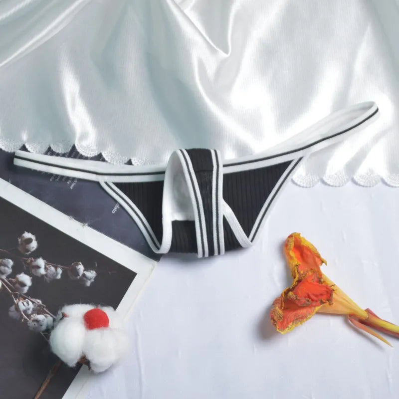 Calcinha feminina de algodão, fio dental sexy, sem costura, invisível, cintura baixa, confortável, cor sólida, fio dental