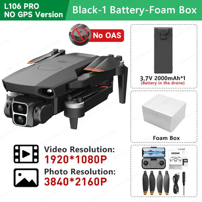 LYZRC L106 / L106MAX HD Câmera Dupla Comutação Motor Brushless RC Drone Dobrável Mini Wifi 2.4GHz 360° Helicóptero OAS Inteligente