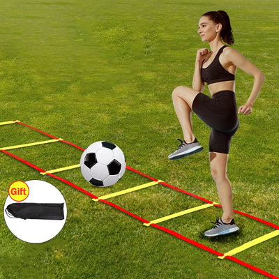 Escada de agilidade com tiras de nylon para futebol, futebol, equipamento de treinamento de velocidade, fitness esportivo, corrida, aquecimento, ferramenta de escada de treinamento