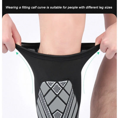 1 peça de mangas de compressão para panturrilha com almofada de EVA para homens e mulheres, suporte para pernas para dores nas canelas, caneleiras para corrida de futebol