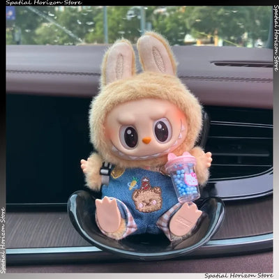 Mini assento de segurança para boneca de pelúcia Kawaii Labubu Idol Assento para boneca de carro Enfeite para carro Aromatratamento de ar Acessórios de decoração