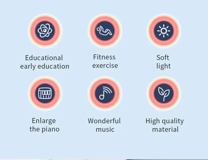 Tapete de atividades para bebês, brinquedo de ginástica com suporte musical, estrutura de fitness multifuncional para crianças, tapete educacional para engatinhar, presente para crianças