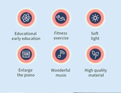 Tapete de atividades para bebês, brinquedo de ginástica com suporte musical, estrutura de fitness multifuncional para crianças, tapete educacional para engatinhar, presente para crianças