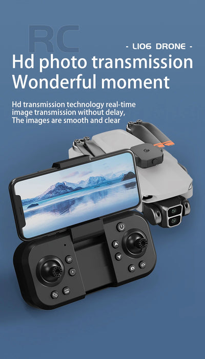 LYZRC L106 / L106MAX HD Câmera Dupla Comutação Motor Brushless RC Drone Dobrável Mini Wifi 2.4GHz 360° Helicóptero OAS Inteligente