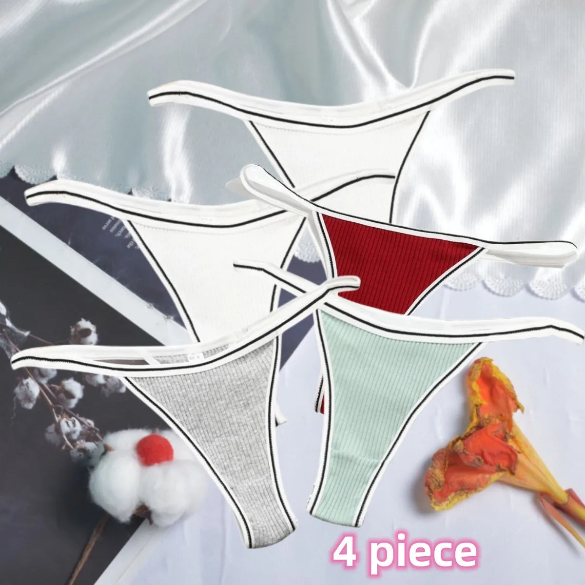 Calcinha feminina de algodão, fio dental sexy, sem costura, invisível, cintura baixa, confortável, cor sólida, fio dental