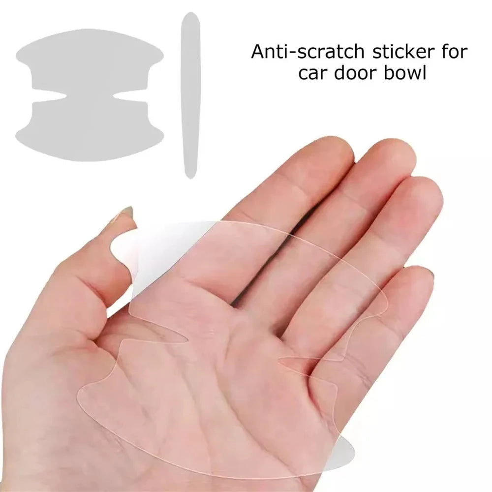 Adesivos protetores anti-riscos para maçanetas de portas de carro universais, película protetora transparente e invisível para pintura de pulso, decalques