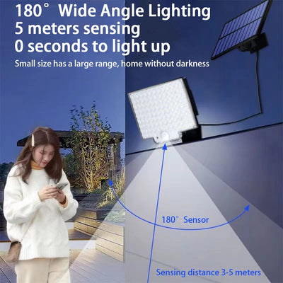 Luz solar dividida 106LED para áreas externas, à prova d'água, com sensor de movimento, holofote com controle remoto, 3 modos para pátio, garagem e quintal