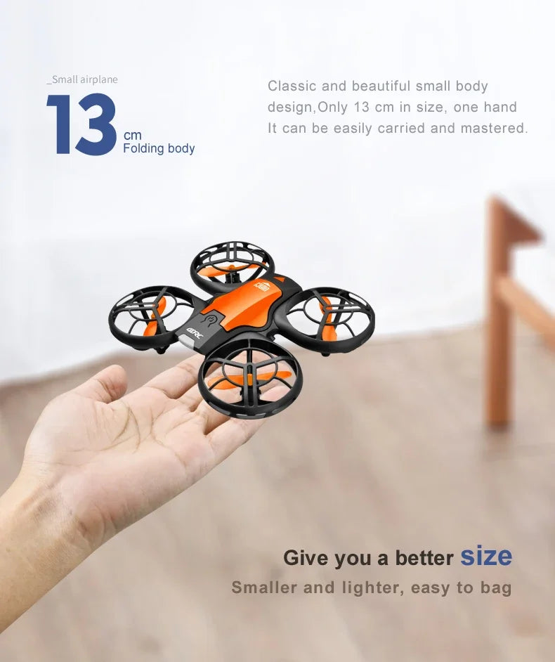 V8 Novo Mini 4K HD 1080P Grande Angular WiFi FPV RC Drone com Função de Manutenção de Altura Ideal Brinquedos Infantis 4DRC