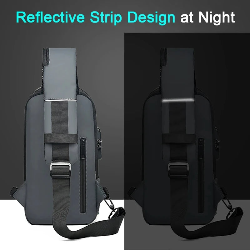 Geestock Bolsa transversal antifurto para mulheres e homens, multifuncional, com carregamento USB, bolsa de ombro, mensageiro, bolsa de viagem tipo tiracolo