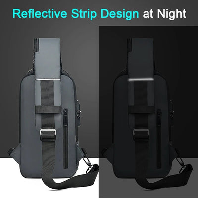 Geestock Bolsa transversal antifurto para mulheres e homens, multifuncional, com carregamento USB, bolsa de ombro, mensageiro, bolsa de viagem tipo tiracolo