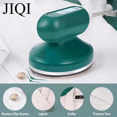 Máquina de passar roupa portátil JIQI, base de cerâmica e titânio, para uso doméstico e viagens