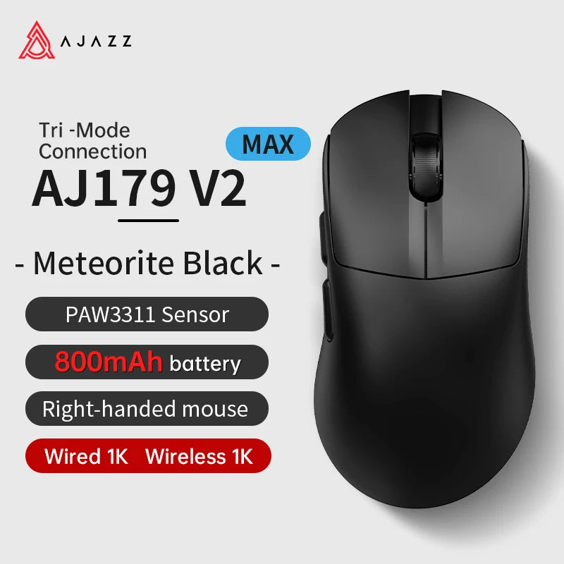 Mouse sem fio com fio leve AJAZZ AJ179 PRO PAW3395 com base de carregamento magnética ergonômico e macro para jogos para PC e laptop