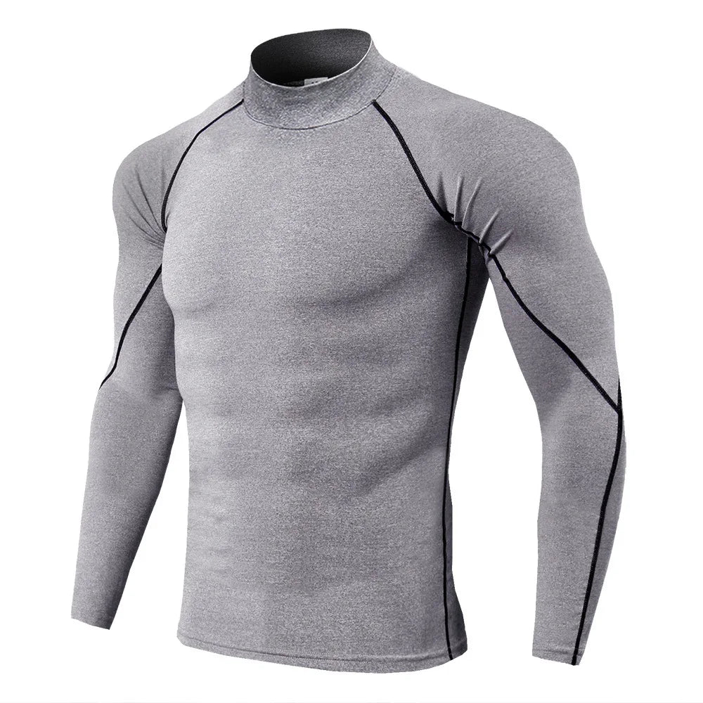 Camiseta esportiva masculina de secagem rápida, camiseta de musculação e corrida, camiseta de compressão de manga comprida, camiseta de ginástica masculina fitnesss Tight Rashgard