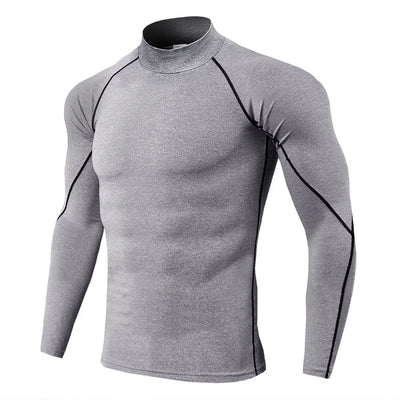 Camiseta esportiva masculina de secagem rápida, camiseta de musculação e corrida, camiseta de compressão de manga comprida, camiseta de ginástica masculina fitnesss Tight Rashgard