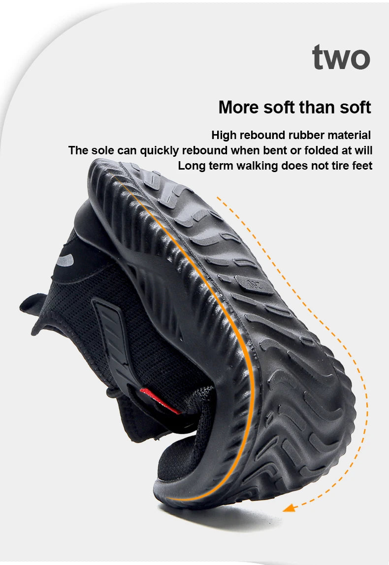 Tênis de trabalho com biqueira de aço, calçados de segurança masculinos à prova de furos, botas de trabalho da moda, calçados indestrutíveis de segurança