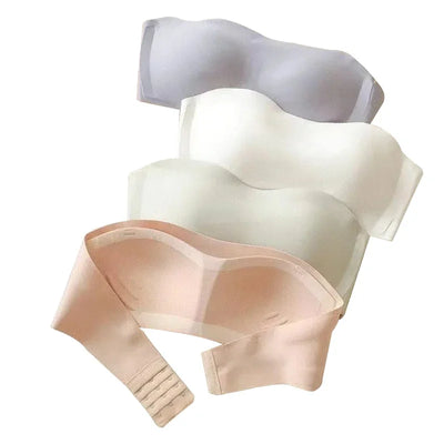 Sutiã sem costura sexy, sutiã invisível sem alças, roupa íntima feminina fina, antiderrapante, push up, lingerie feminina sem fio