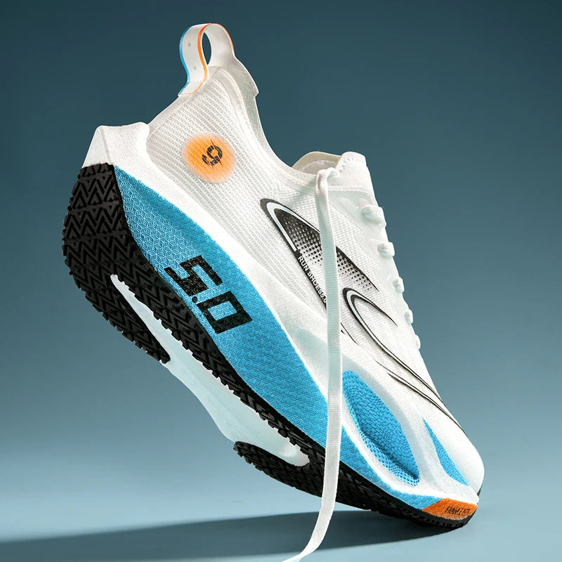 Calçados esportivos masculinos com amortecimento, antiderrapantes, planos, resistentes ao desgaste, tênis de corrida em malha respirável e plataforma macia para homens