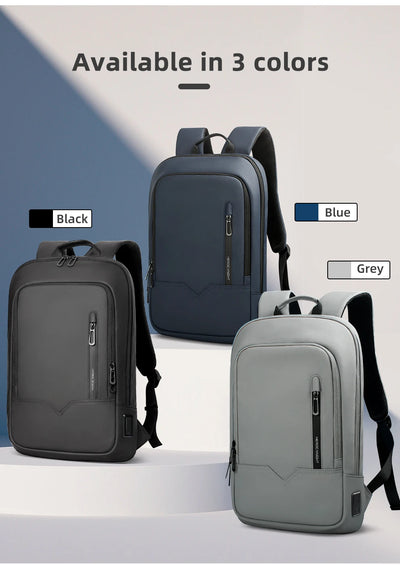 Mochila Heroic Knight para laptop de 14" Mochila fina masculina multifuncional para negócios, à prova d'água, com carregamento USB, mochila de viagem para trabalho