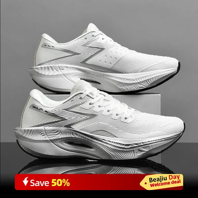 Tênis de corrida esportivos masculinos com almofada de ar de carbono para maratona, respirável, leve e feminino, tênis esportivos confortáveis e antiderrapantes