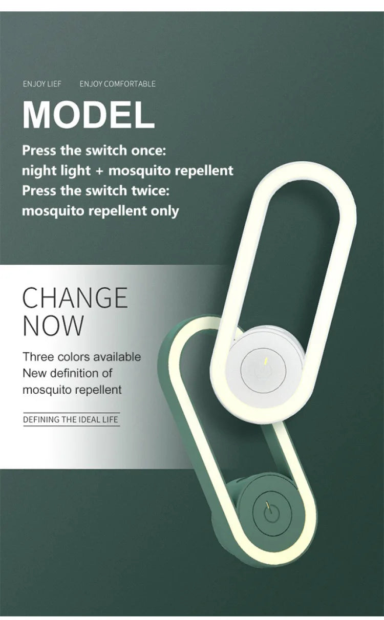 Repelente ultrassônico de mosquitos, luz noturna LED, mata insetos, lâmpada noturna elétrica para ambientes internos e externos, armadilha para moscas, captura de insetos, mata insetos