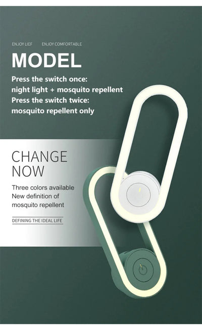 Repelente ultrassônico de mosquitos, luz noturna LED, mata insetos, lâmpada noturna elétrica para ambientes internos e externos, armadilha para moscas, captura de insetos, mata insetos