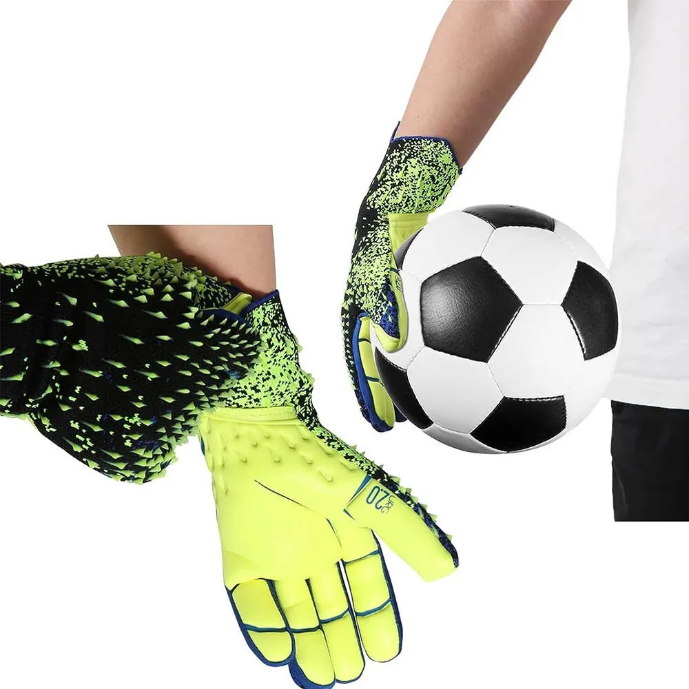 Luvas de goleiro com aderência forte para goleiro de futebol, luvas de goleiro com tamanho 6/7/8/9/10, luvas de futebol para crianças, jovens e adultos