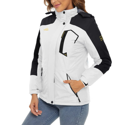 Jaqueta feminina de inverno pesada para snowboard e esqui KEFITEVD, térmica, quente, para caminhadas, corta-vento, casual