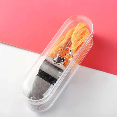 Apito de metal alto profissional com corda esportiva apito resistente ao desgaste apitos portáteis de aço inoxidável para árbitro