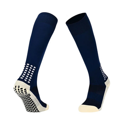 Meias de futebol antiderrapantes, meias profissionais de cano alto para ciclismo, respiráveis para ciclismo e corrida