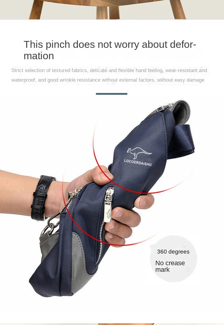 Bolsa de peito masculina nova moda estilo coreano casual esportiva à prova d'água bolsa de peito oxford transversal para homens bolsa de ombro mensageiro