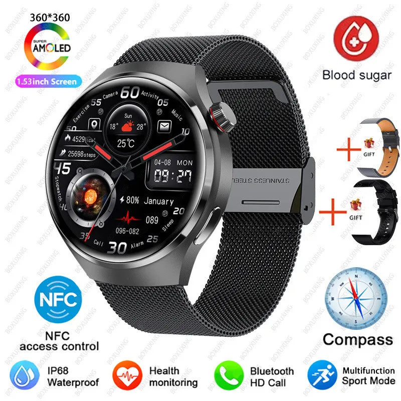 Para Huawei Watch 4 Pro NFC Smart Watch Masculino GPS Sports Tracker Tela HD de 1,53" Monitor de Saúde Relógios Bluetooth Chamada SmartWatch