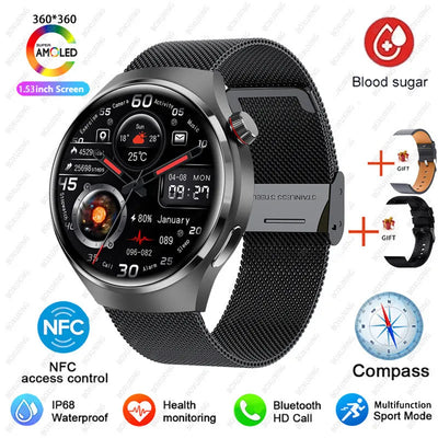 Para Huawei Watch 4 Pro NFC Smart Watch Masculino GPS Sports Tracker Tela HD de 1,53" Monitor de Saúde Relógios Bluetooth Chamada SmartWatch