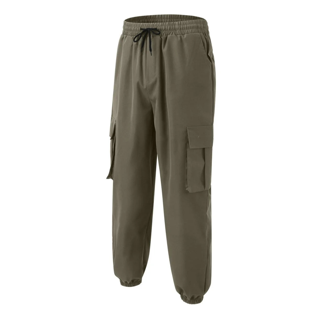 Calças de trabalho masculinas, calças de corrida, calças casuais, cós elástico com cordão, roupas de rua de algodão para corrida ao ar livre, calças esportivas