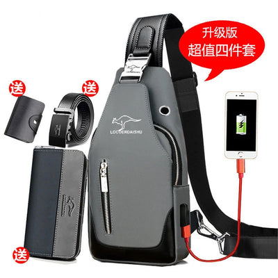 Bolsa de peito masculina nova moda estilo coreano casual esportiva à prova d'água bolsa de peito oxford transversal para homens bolsa de ombro mensageiro