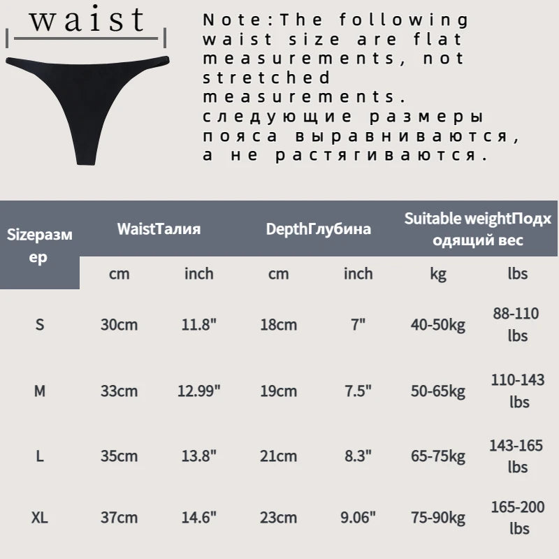 Lote com 4 peças de calcinhas sensuais sem costura, roupa íntima feminina, com cordão de seda gelo, cintura fina, tanga feminina, lisa, tanga feminina, costas nuas