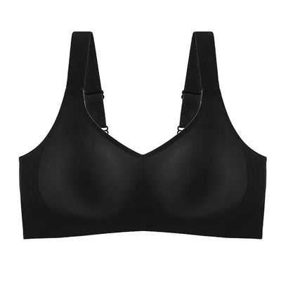 Sutiã push-up feminino de tamanho grande e suporte macio, sem costura, peça única, sem aro, esportivo fino e ajustável