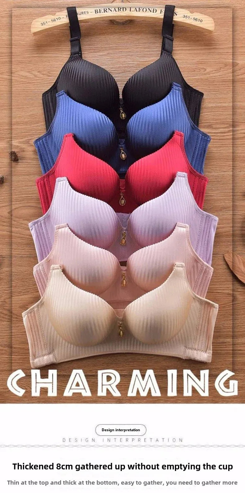 Sutiã push-up sem costura, oferta especial de 2024, sem argola de aço - lingerie acolchoada espessada de 8 cm, alças ajustáveis, sutiã sexy e confortável