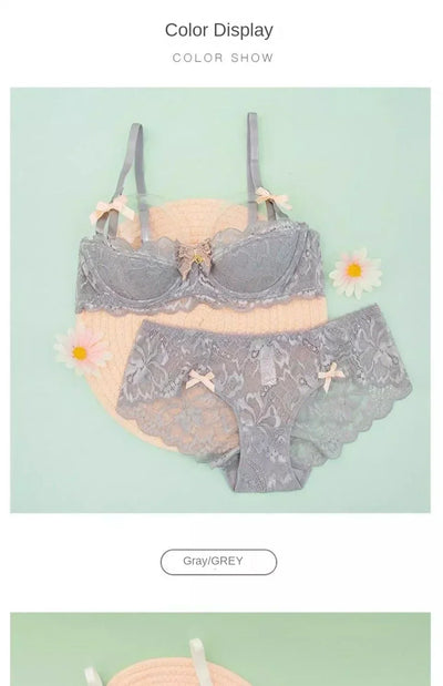 MOYISU Sutiã de renda romântica francesa confortável, respirável, sexy e fino, coleção Pure Desire Girls, roupa íntima super bonita
