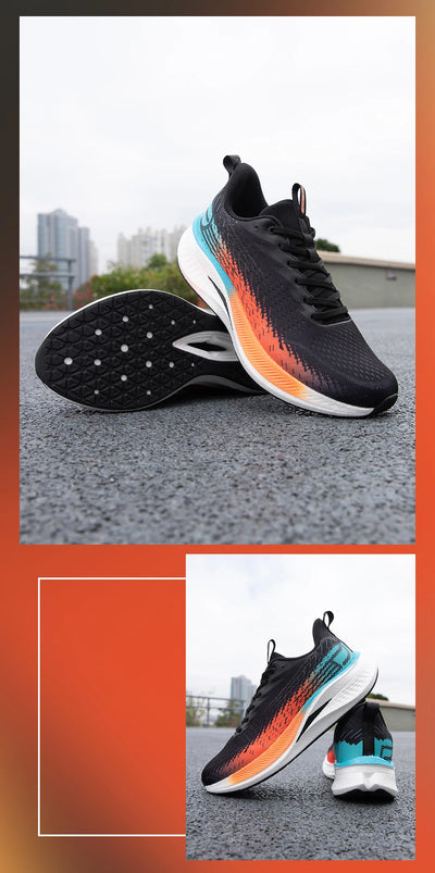 Tênis esportivos masculinos Baasploa para corrida, com placa de carbono, com amortecimento profissional, respirável e antiderrapante para corrida ao ar livre