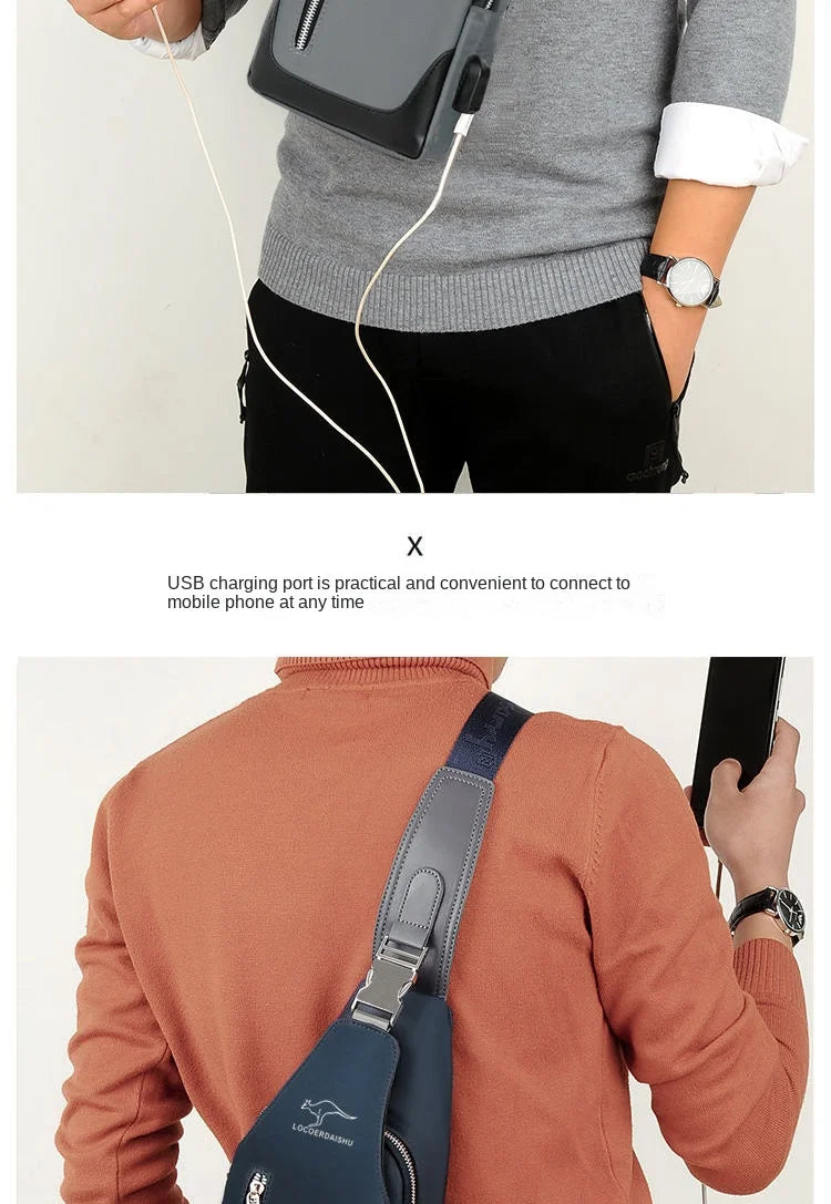 Bolsa de peito masculina nova moda estilo coreano casual esportiva à prova d'água bolsa de peito oxford transversal para homens bolsa de ombro mensageiro