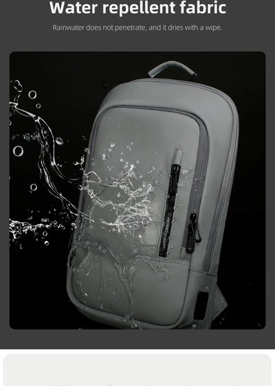 Mochila Heroic Knight para laptop de 14" Mochila fina masculina multifuncional para negócios, à prova d'água, com carregamento USB, mochila de viagem para trabalho