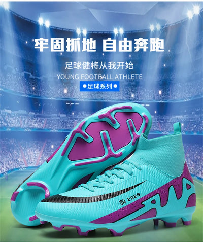 Novas chuteiras masculinas de futebol, chuteiras de futebol rápido, chuteiras de campo de futebol profissional, tênis originais para meninos de futsal TF/FG